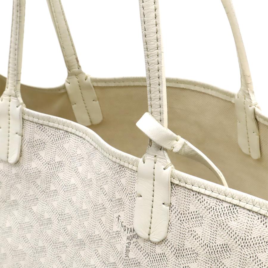 GOYARD ゴヤール サンルイPM トートバッグ ショルダーバッグ セミショルダー コーティングキャンバス レザー ホワイト 白 グレー | GOYARD | 06
