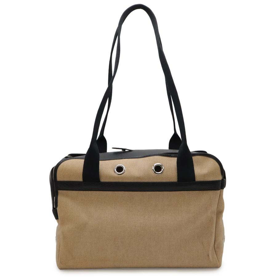 HERMES エルメス サックドトランスポールプールシアン 犬用キャリー ドッグキャリー キャリーバッグ トワルアッシュ レザー ベージュ | HERMES