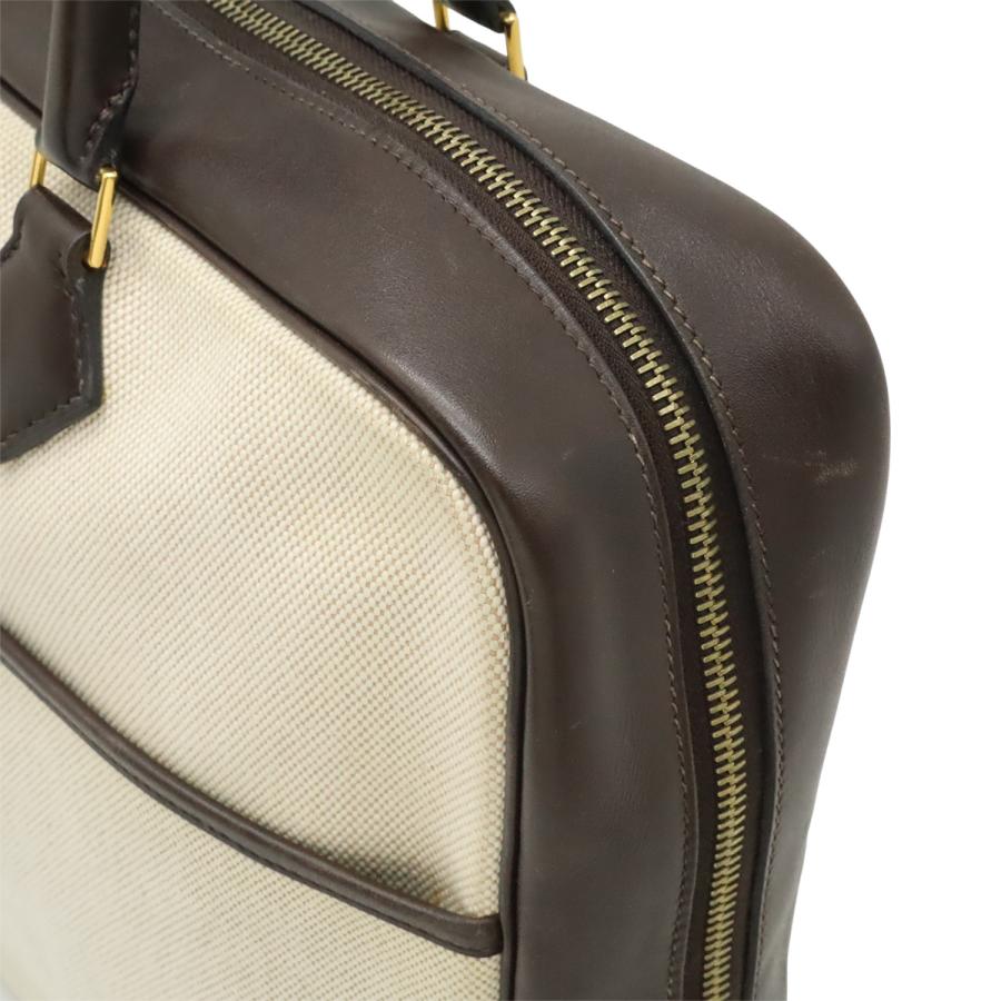 HERMES エルメス プリュムドッグ38 ブリーフケース ビジネスバッグ トワルアッシュ ヴォーバレニア レザー ナチュラル ダークブラウン | HERMES | 06