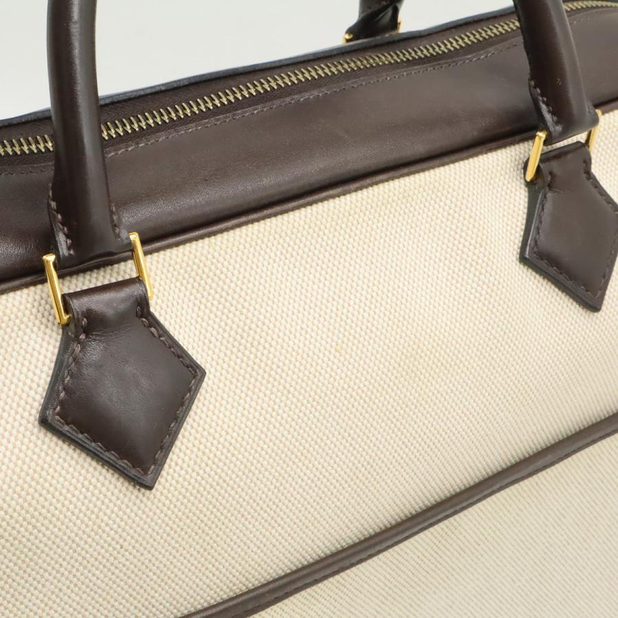 HERMES エルメス プリュムドッグ38 ブリーフケース ビジネスバッグ トワルアッシュ ヴォーバレニア レザー ナチュラル ダークブラウン | HERMES | 07