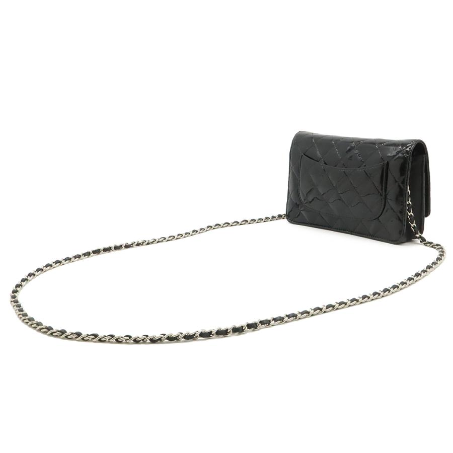 CHANEL シャネル マトラッセ ココマーク チェーンウォレット チェーンショルダーバッグ エナメル パテントレザー ブラック 黒 | CHANEL | 01