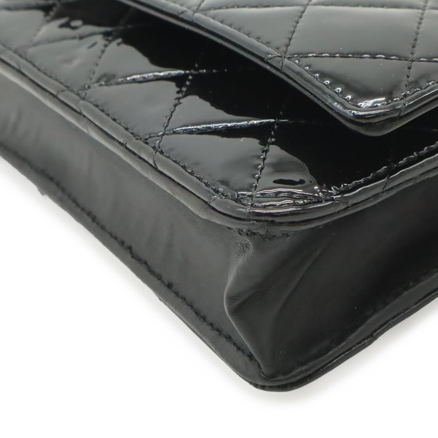 CHANEL シャネル マトラッセ ココマーク チェーンウォレット チェーンショルダーバッグ エナメル パテントレザー ブラック 黒 | CHANEL | 02