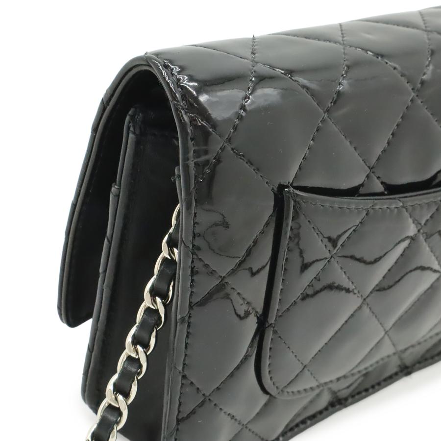 CHANEL シャネル マトラッセ ココマーク チェーンウォレット チェーンショルダーバッグ エナメル パテントレザー ブラック 黒 | CHANEL | 03