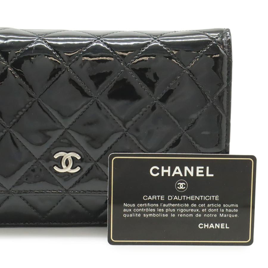 CHANEL シャネル マトラッセ ココマーク チェーンウォレット チェーンショルダーバッグ エナメル パテントレザー ブラック 黒 | CHANEL | 08