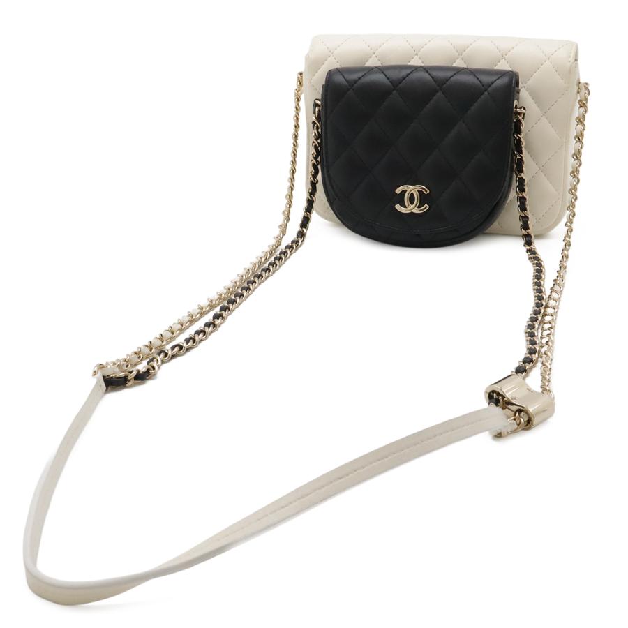 CHANEL シャネル マトラッセ サイドパック チェーンショルダー ツインショルダー ショルダーバッグ ポシェット レザー アイボリー | CHANEL | 01