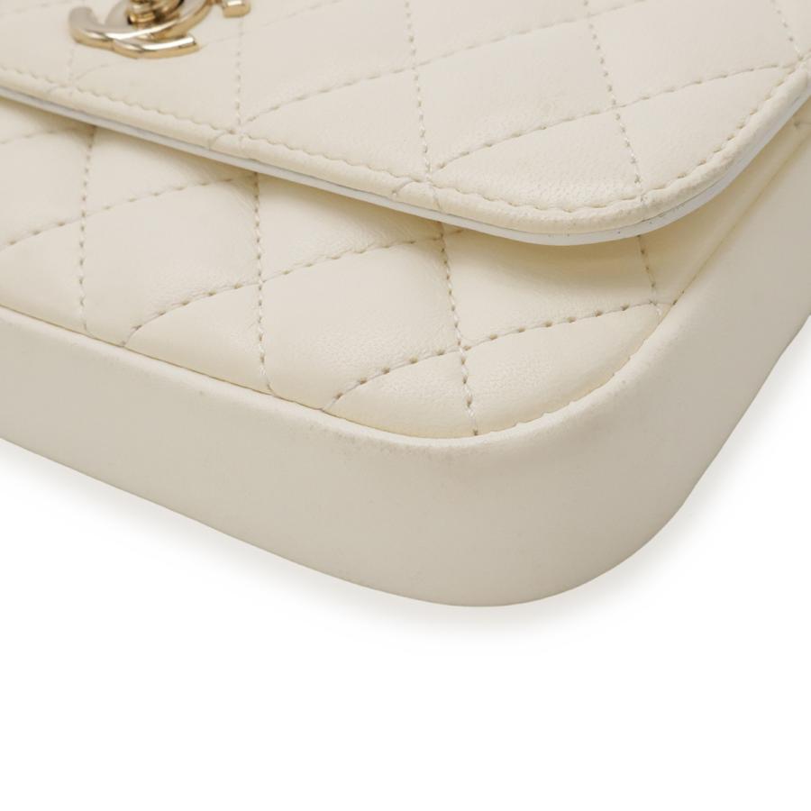 CHANEL シャネル マトラッセ サイドパック チェーンショルダー ツインショルダー ショルダーバッグ ポシェット レザー アイボリー | CHANEL | 02