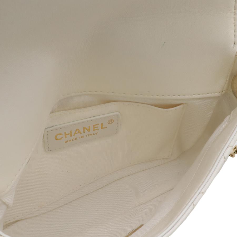 CHANEL シャネル マトラッセ サイドパック チェーンショルダー ツインショルダー ショルダーバッグ ポシェット レザー アイボリー | CHANEL | 04