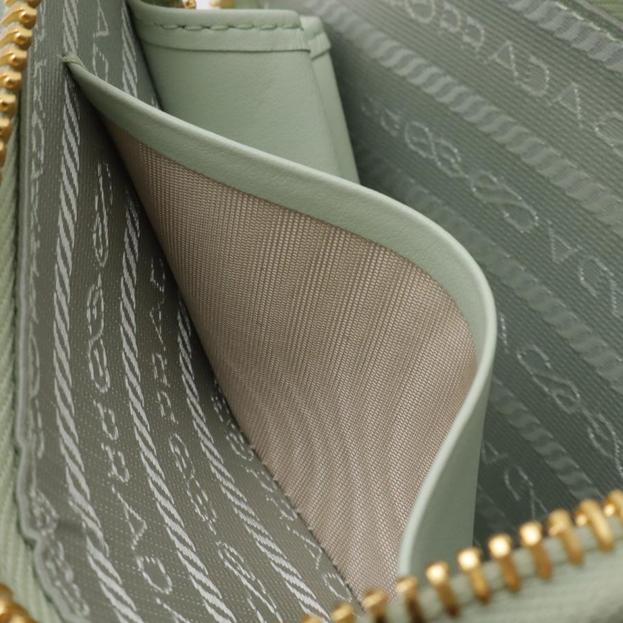 PRADA プラダ クロシェ MINI CONTENITORI ミニポーチ クラッチバッグ 3WAY チェーン ショルダーバッグ ラフィア レザー ミントグリーン_7