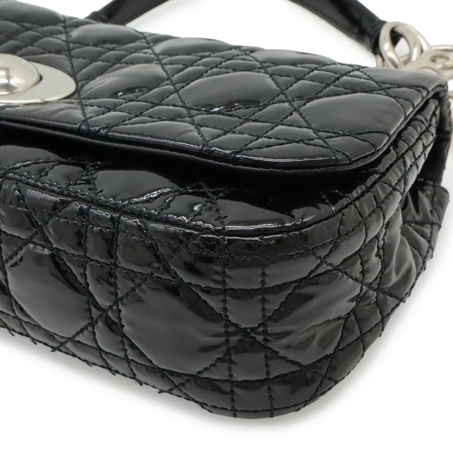 Christian Dior クリスチャン ディオール カナージュ チェーンショルダーバッグ ワンショルダー 肩掛け パテントレザー ブラック 黒 | Christian Dior | 02