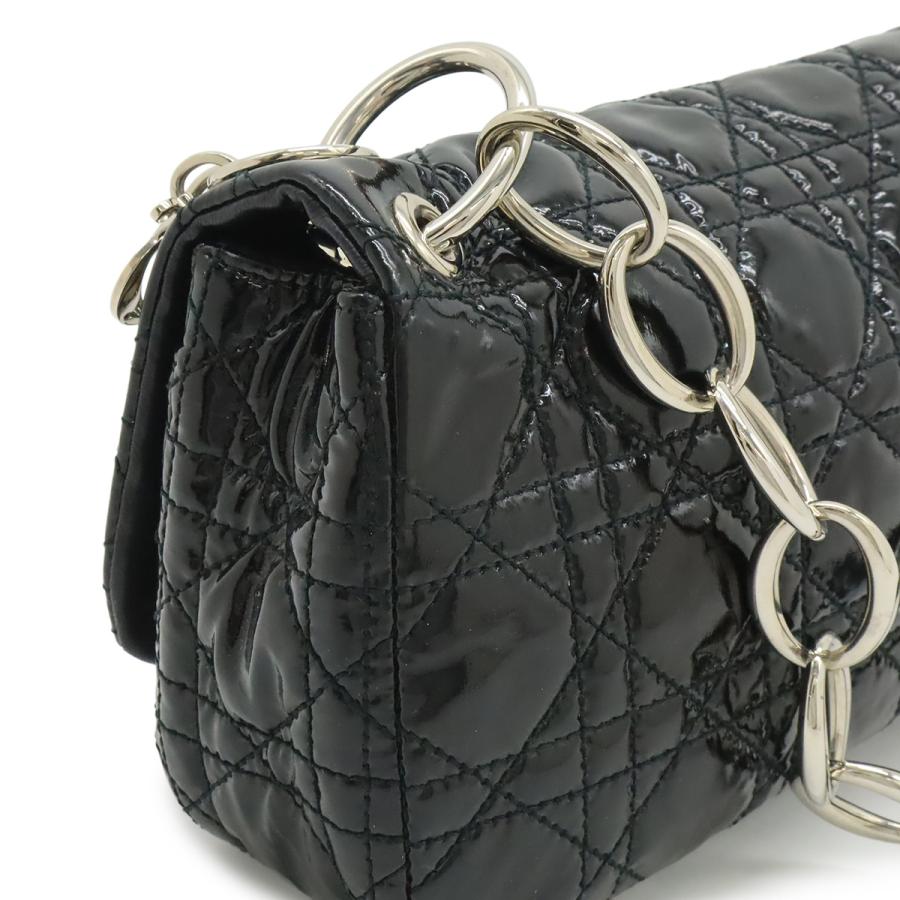 Christian Dior クリスチャン ディオール カナージュ チェーンショルダーバッグ ワンショルダー 肩掛け パテントレザー ブラック 黒 | Christian Dior | 03