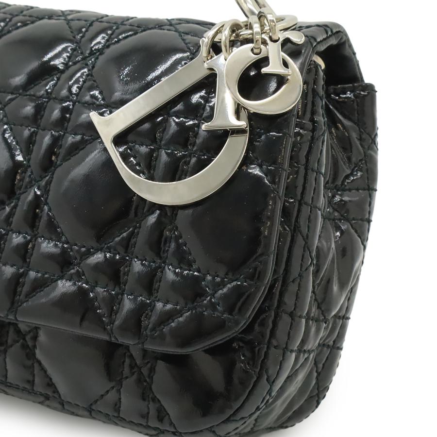 Christian Dior クリスチャン ディオール カナージュ チェーンショルダーバッグ ワンショルダー 肩掛け パテントレザー ブラック 黒 | Christian Dior | 07