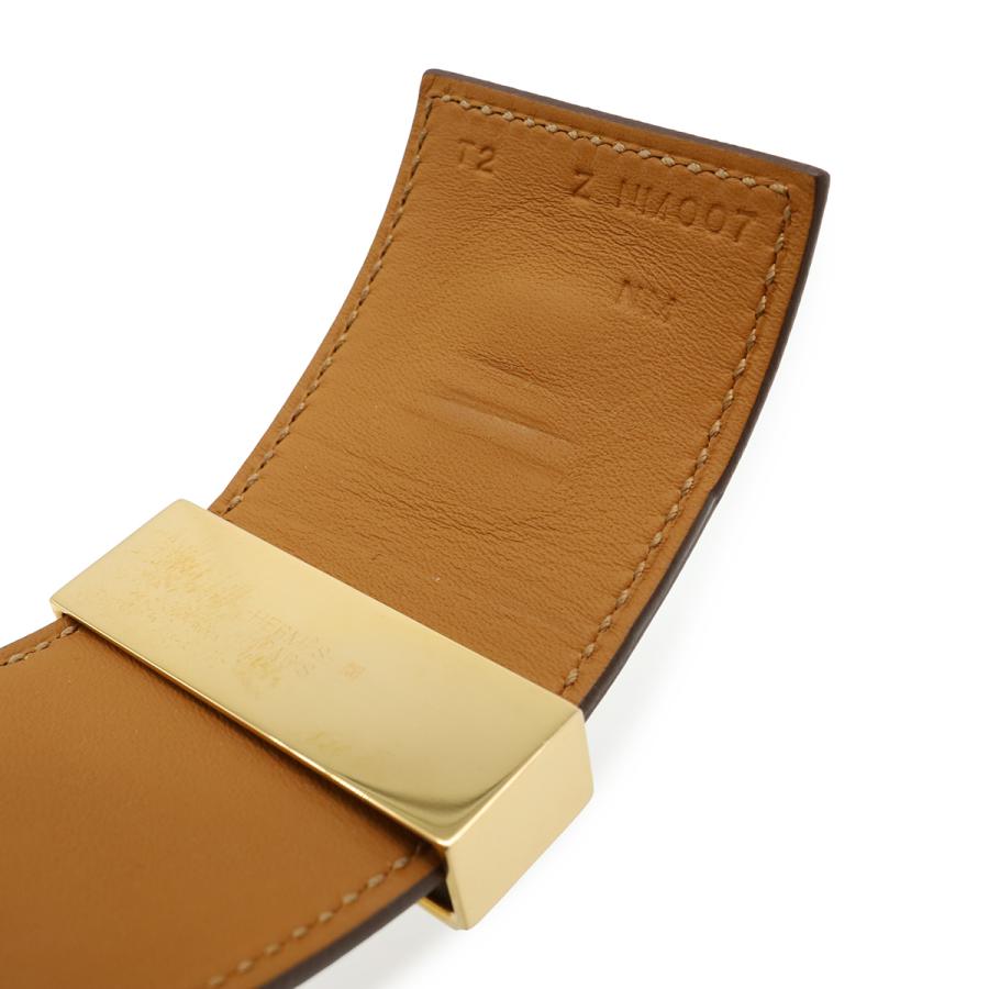 HERMES エルメス コリエドシアン メドール ブレスレット バングル スタッズ ヴォーエプソン レザー エトゥープ グレージュ ゴールド金具_3