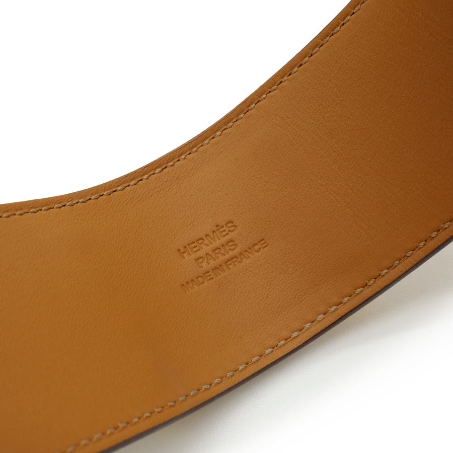 HERMES エルメス コリエドシアン メドール ブレスレット バングル スタッズ ヴォーエプソン レザー エトゥープ グレージュ ゴールド金具_4