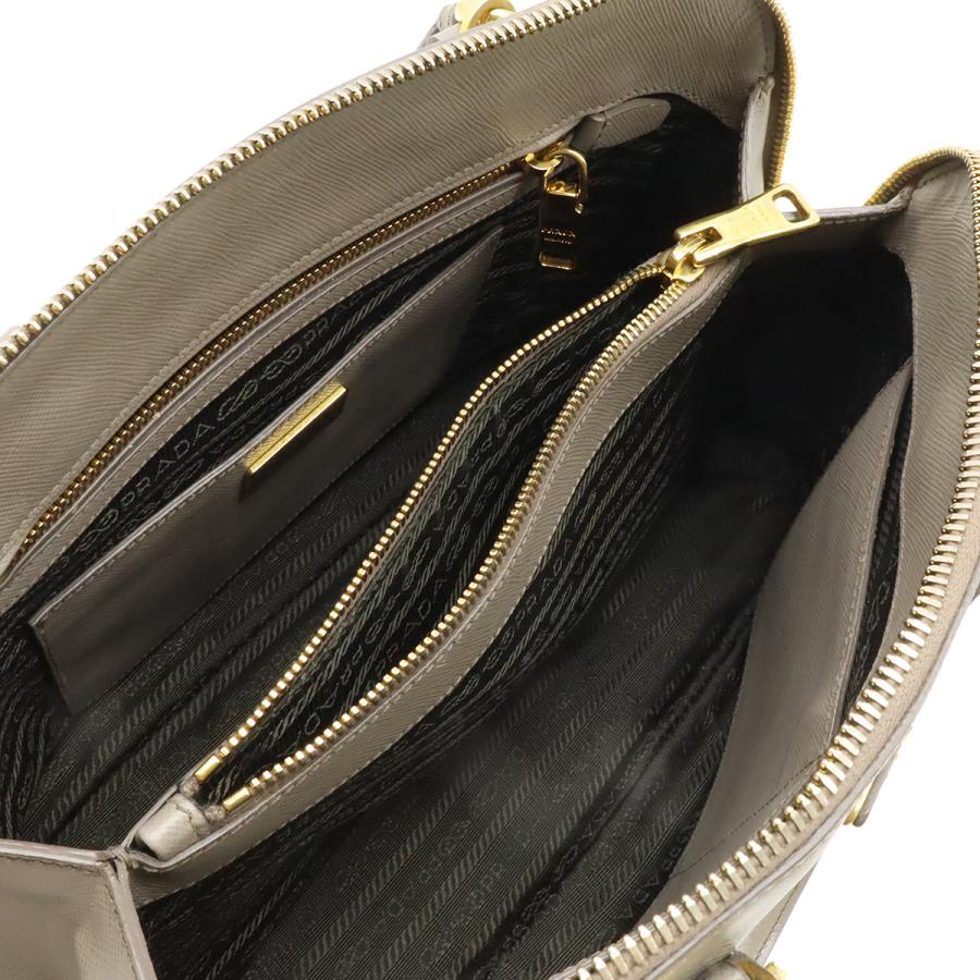 PRADA プラダ トライアングルロゴ ハンドバッグ ドーム型 2WAY ショルダーバッグ 斜め掛け サフィアーノ レザー グレージュ ゴールド金具 | PRADA | 05