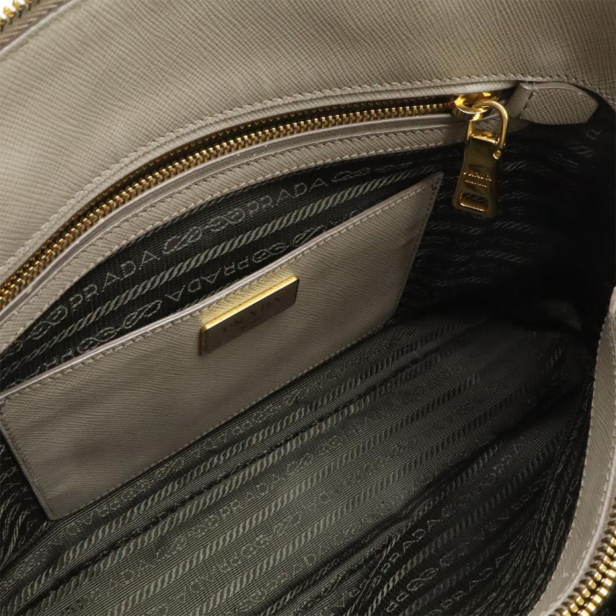 PRADA プラダ トライアングルロゴ ハンドバッグ ドーム型 2WAY ショルダーバッグ 斜め掛け サフィアーノ レザー グレージュ ゴールド金具 | PRADA | 06