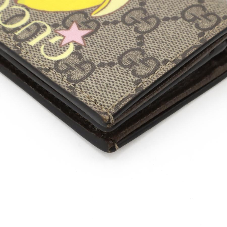 GUCCI グッチ GGスプリーム カードケース ウォレット コンパクト 2つ折財布 二つ折り財布 ばなにゃ プリント ベージュ イエロー 701009 | GUCCI | 02