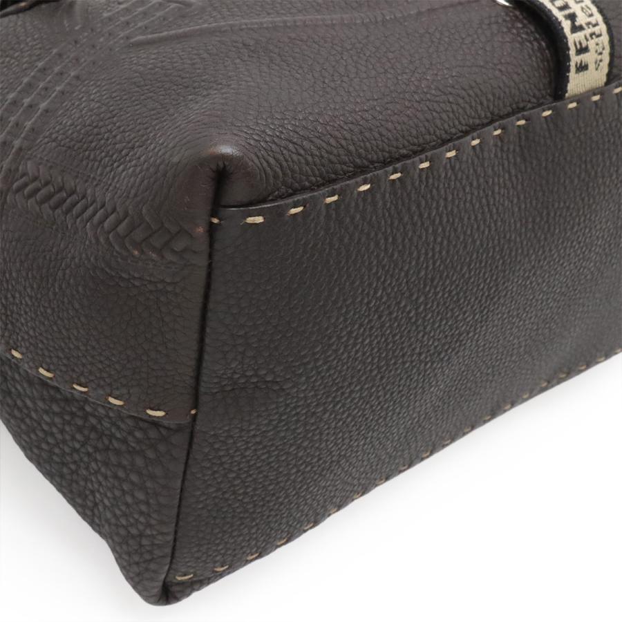 FENDI フェンディ セレリア ヴィラボルゲーゼ ハンドバッグ レザー ダークブラウン シルバー金具 8BN155 | FENDI | 02