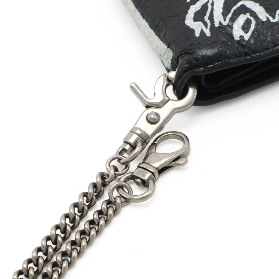 BALENCIAGA バレンシアガ グラフィティ エクスプローラー スクエア コイン チェーンウォレット 2つ折財布 二つ折り財布 レザー ブラック | BALENCIAGA | 03