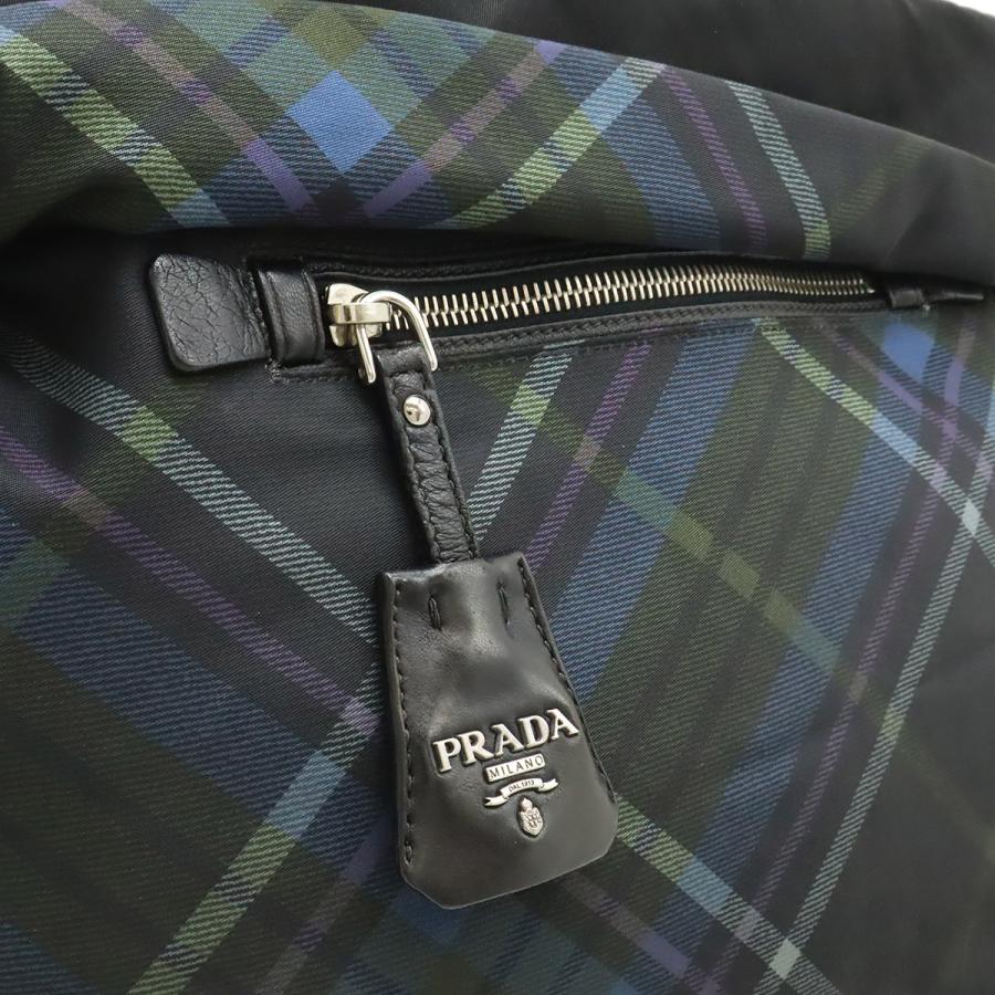 PRADA プラダ トートバッグ 2WAY ショルダーバッグ リバーシブル チェック ナイロン ブラック 黒 ブルー系マルチカラー BR4521 | PRADA | 07