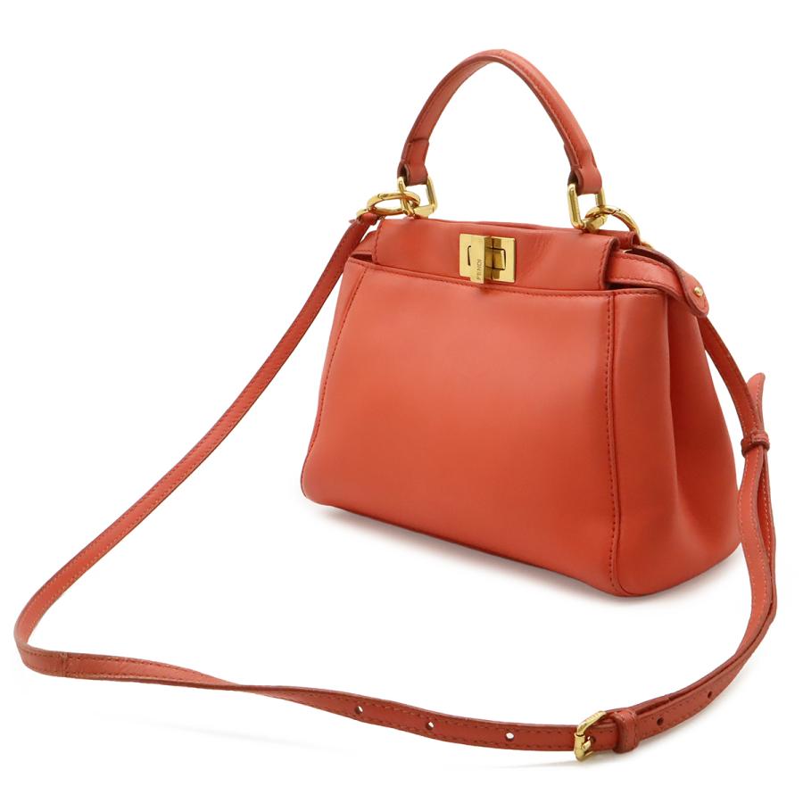 FENDI フェンディ ミニ ピーカブー ハンドバッグ ミニバッグ 2WAY ショルダーバッグ 斜め掛け レザー コーラルピンク系 ゴールド金具 | FENDI | 01