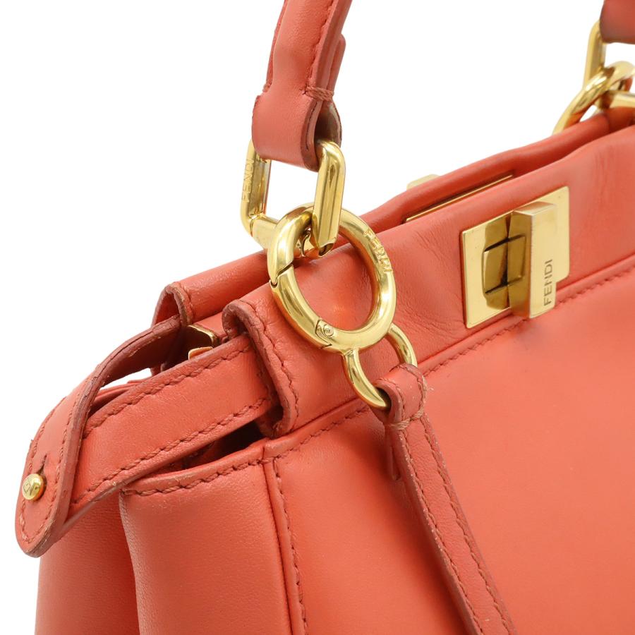 FENDI フェンディ ミニ ピーカブー ハンドバッグ ミニバッグ 2WAY ショルダーバッグ 斜め掛け レザー コーラルピンク系 ゴールド金具 | FENDI | 04
