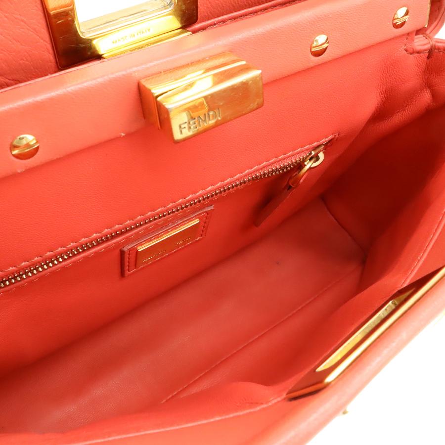 FENDI フェンディ ミニ ピーカブー ハンドバッグ ミニバッグ 2WAY ショルダーバッグ 斜め掛け レザー コーラルピンク系 ゴールド金具 | FENDI | 06