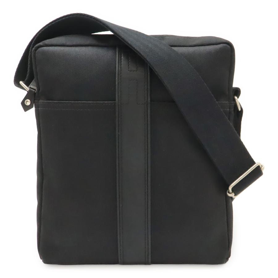 HERMES エルメス アカプルコ バンドリエールMM ショルダーバッグ ポシェット 斜め掛け トワルシェブロン レザー ブラック 黒 | HERMES