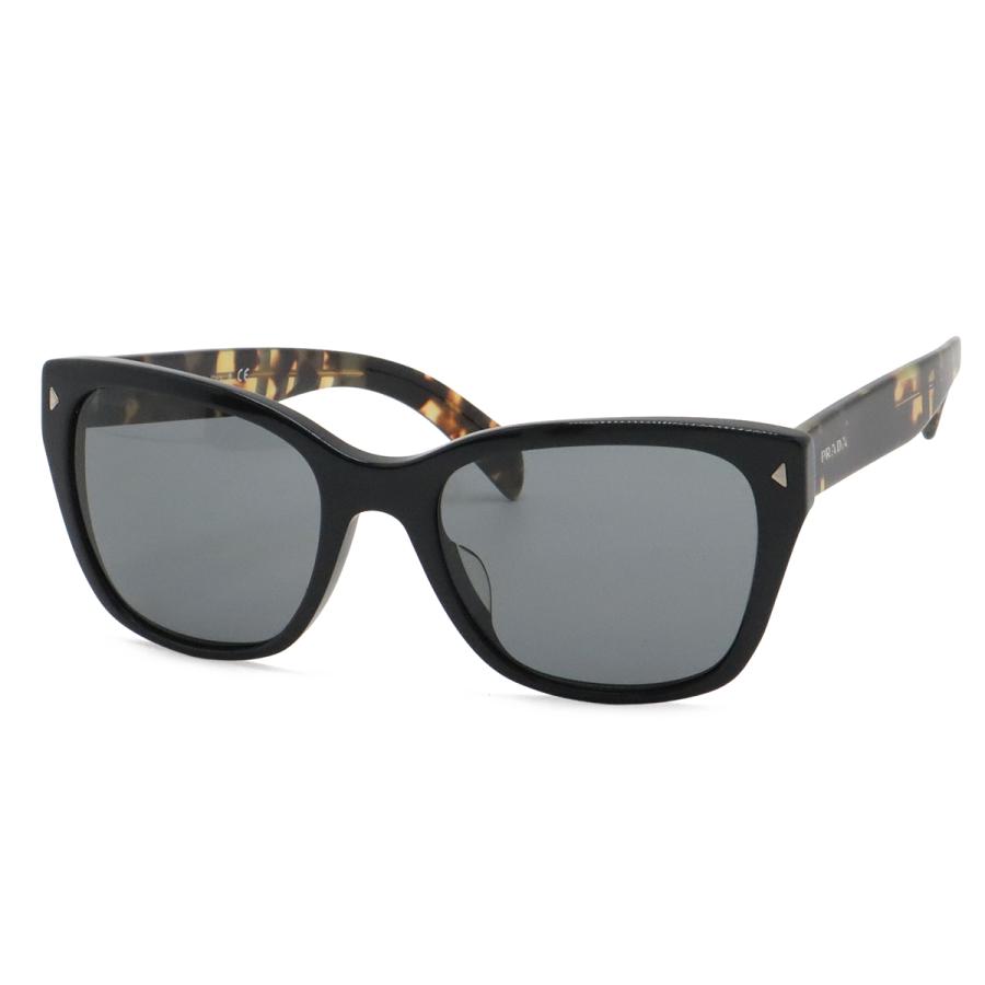 PRADA プラダ サングラス アイウェア ウェリントン スクエアシェイプ スモークレンズ ブラック 黒 デミブラウン 56□20 SPR09S-F | PRADA