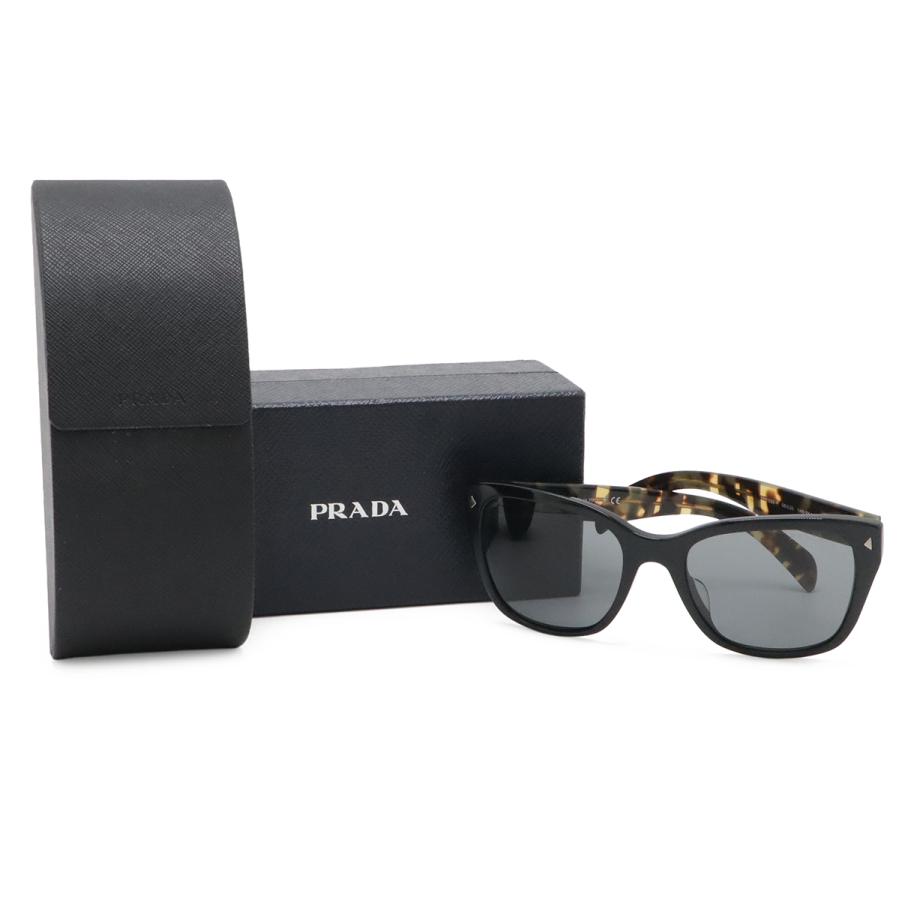 PRADA プラダ サングラス アイウェア ウェリントン スクエアシェイプ スモークレンズ ブラック 黒 デミブラウン 56□20 SPR09S-F | PRADA | 05