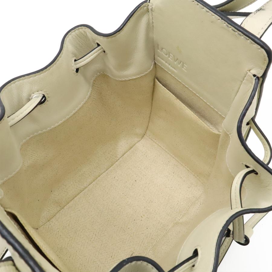LOEWE ロエベ ハンモック ドローストリング バッグ ミニ ハンドバッグ 2WAY ショルダーバッグ レザー アイボリー 白 シルバー金具 | LOEWE | 06
