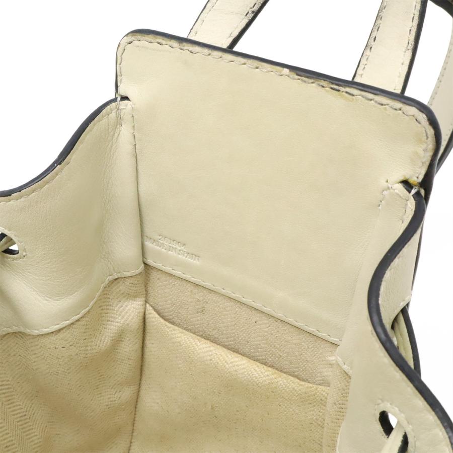 LOEWE ロエベ ハンモック ドローストリング バッグ ミニ ハンドバッグ 2WAY ショルダーバッグ レザー アイボリー 白 シルバー金具 | LOEWE | 07