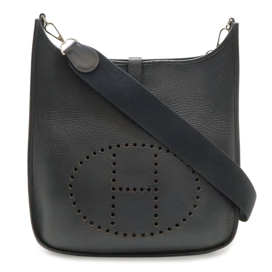 HERMES エルメス エヴリン エブリンI エブリン1 GM ショルダーバッグ トリヨンクレマンス ブラック 黒 シルバー金具 □I刻印 | HERMES