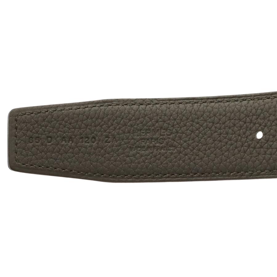 HERMES エルメス Hストリエ Hベルト リバーシブル ボックスカーフ BOXカーフ トゴ レザー ブラック 黒 グレー シルバー金具 #85 D刻印 | HERMES | 05