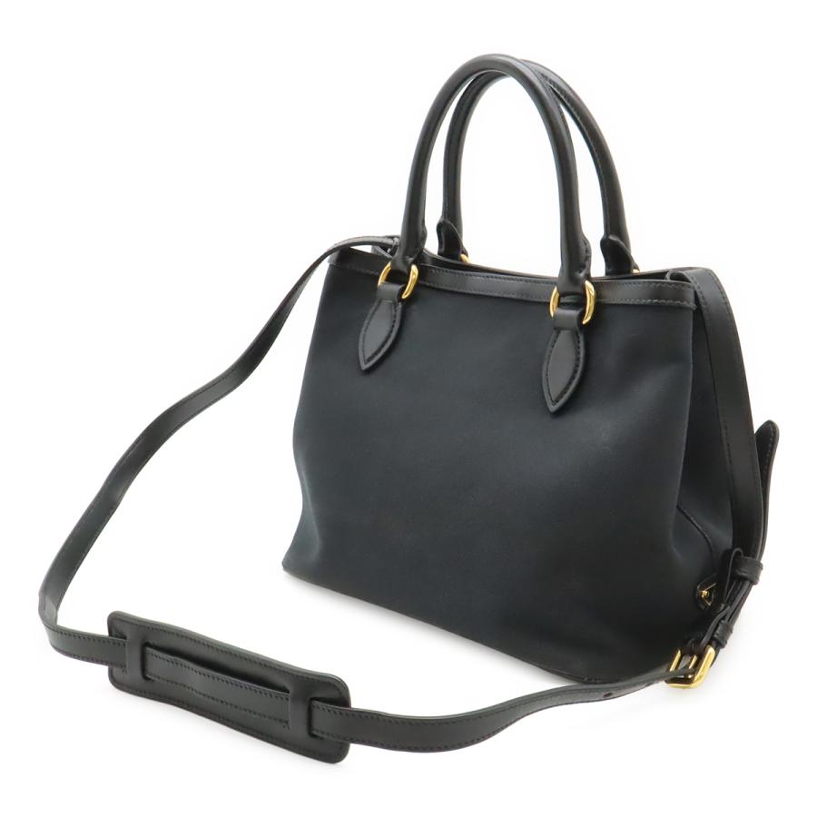 PRADA プラダ ロゴジャガード ハンドバッグ トート 2WAY ショルダーバッグ 斜め掛け キャンバス レザー NERO ブラック 黒 ゴールド金具 | PRADA | 01