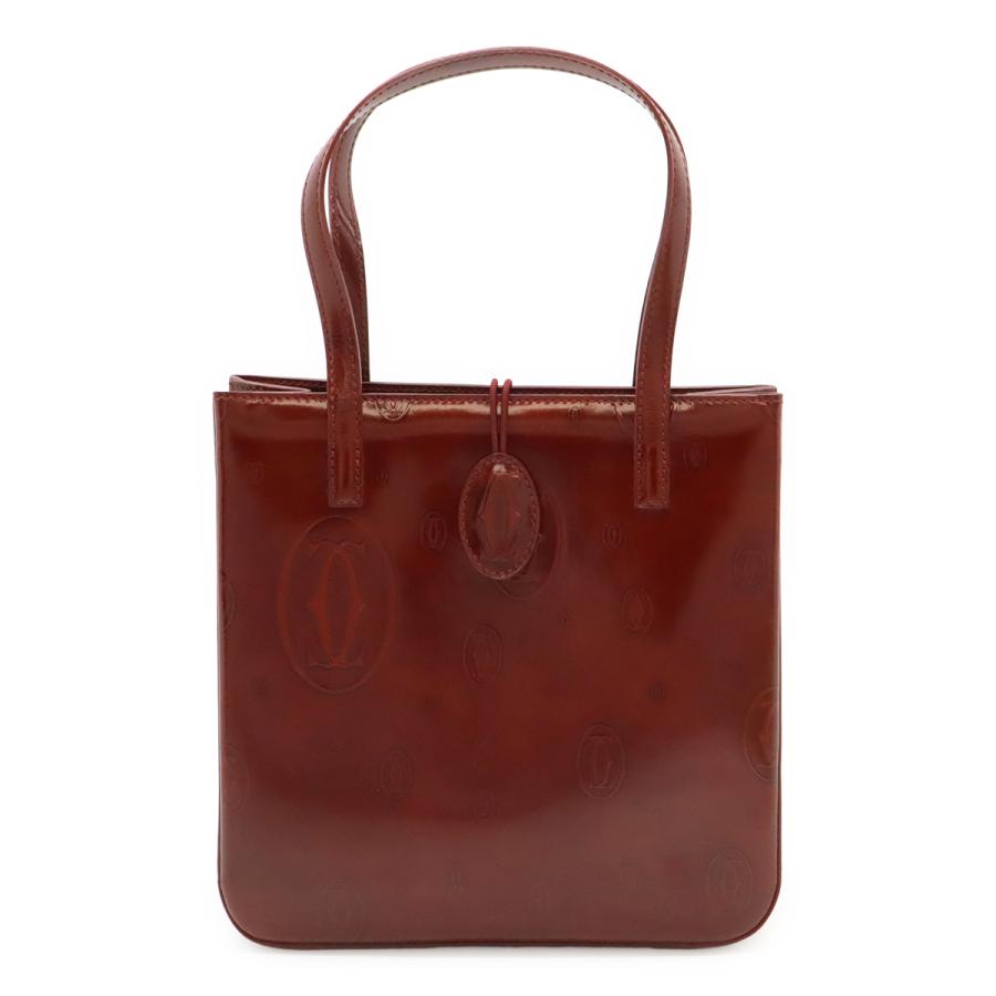 Cartier カルティエ ハッピーバースデー ハッピーバースデイ ハンドバッグ トートバッグ エナメル パテントレザー ボルドー L1000547 | Cartier