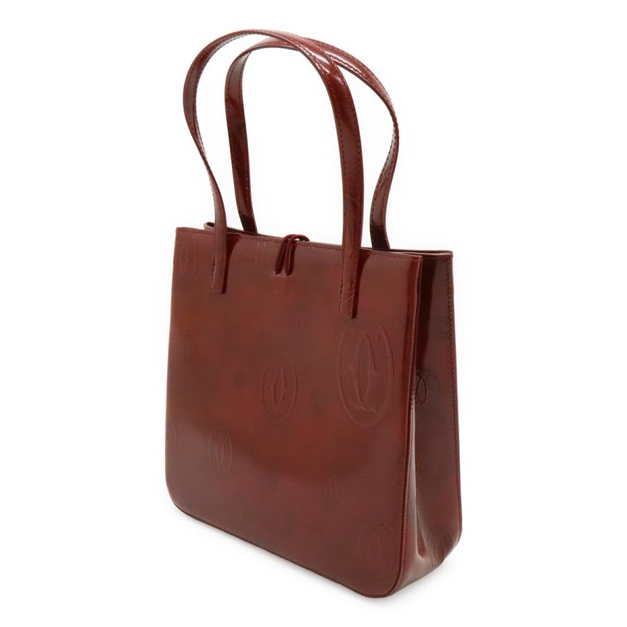 Cartier カルティエ ハッピーバースデー ハッピーバースデイ ハンドバッグ トートバッグ エナメル パテントレザー ボルドー L1000547 | Cartier | 01