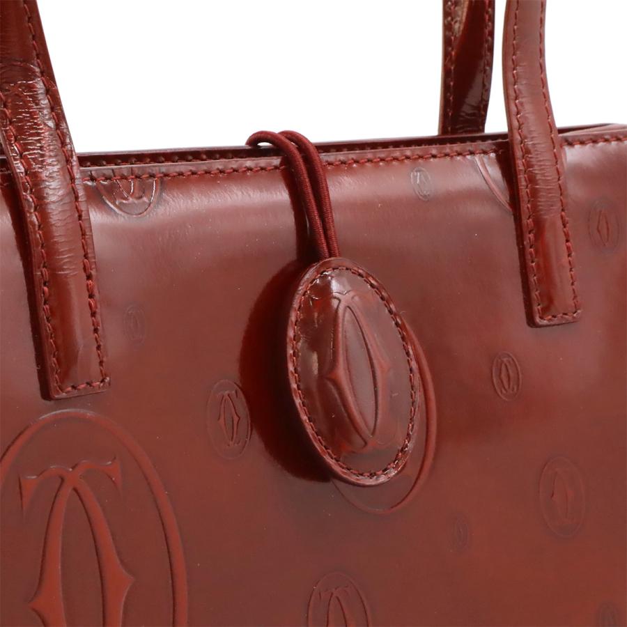 Cartier カルティエ ハッピーバースデー ハッピーバースデイ ハンドバッグ トートバッグ エナメル パテントレザー ボルドー L1000547 | Cartier | 07