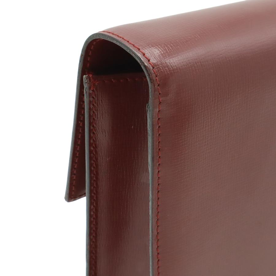 Cartier カルティエ マスト ドゥ カルティエ マストライン セカンドバッグ クラッチバッグ レザー ボルドー 赤 ゴールド金具 | Cartier | 03