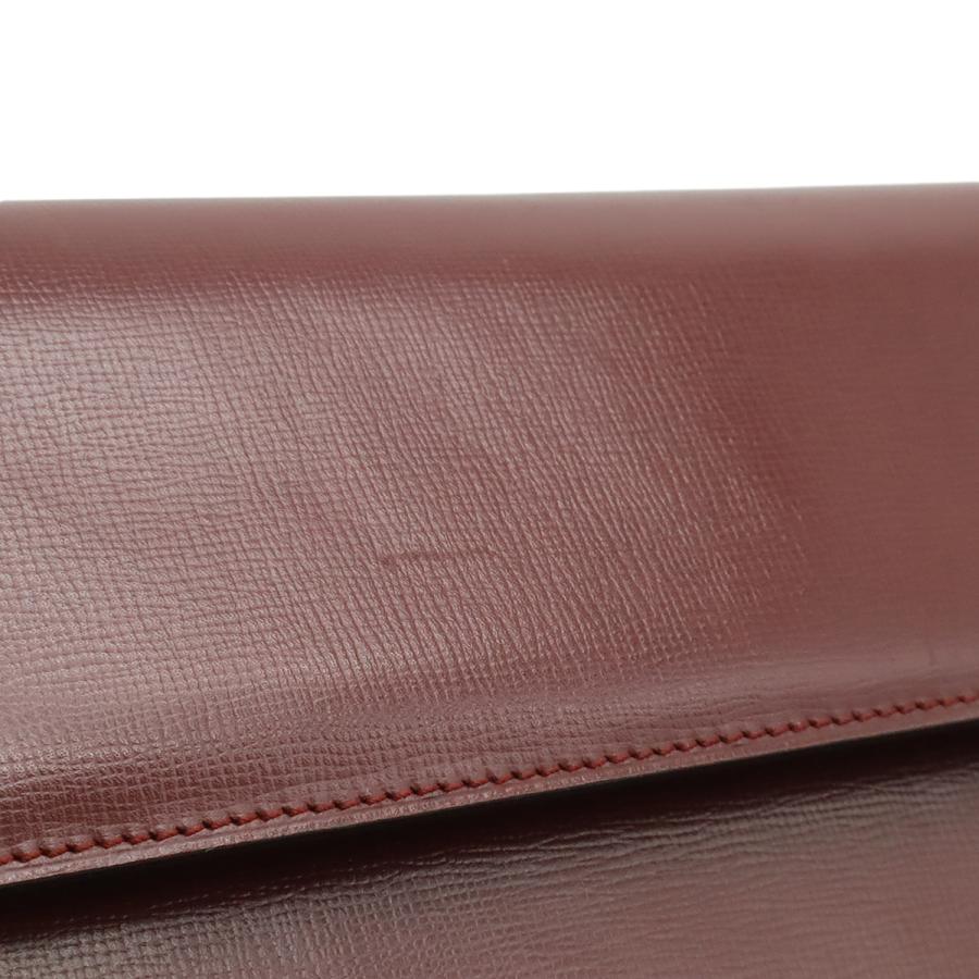 Cartier カルティエ マスト ドゥ カルティエ マストライン セカンドバッグ クラッチバッグ レザー ボルドー 赤 ゴールド金具 | Cartier | 06