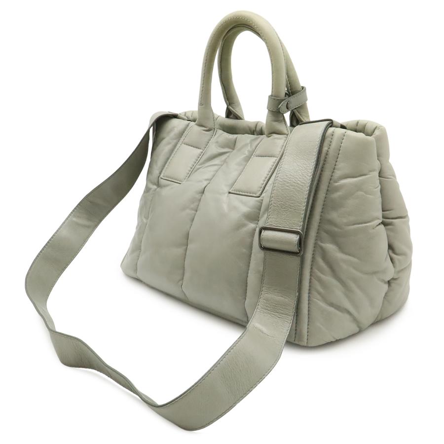 PRADA プラダ ナッパボンバー トートバッグ ハンドバッグ 2WAY ショルダーバッグ ナッパレザー NUBE ライトグレー シルバー金具 BN2653 | PRADA | 01