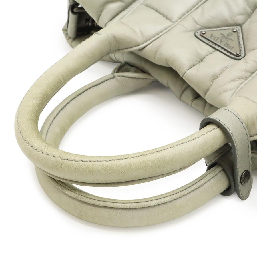 PRADA プラダ ナッパボンバー トートバッグ ハンドバッグ 2WAY ショルダーバッグ ナッパレザー NUBE ライトグレー シルバー金具 BN2653 | PRADA | 03