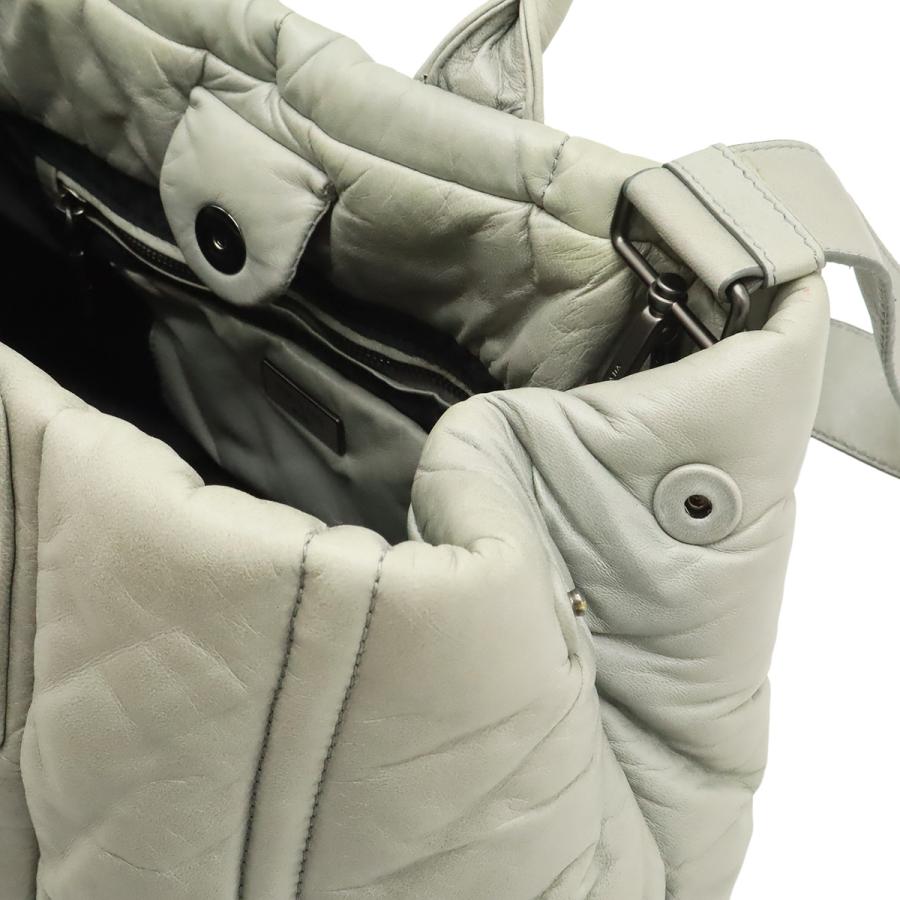 PRADA プラダ ナッパボンバー トートバッグ ハンドバッグ 2WAY ショルダーバッグ ナッパレザー NUBE ライトグレー シルバー金具 BN2653 | PRADA | 05