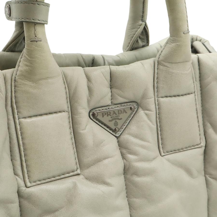PRADA プラダ ナッパボンバー トートバッグ ハンドバッグ 2WAY ショルダーバッグ ナッパレザー NUBE ライトグレー シルバー金具 BN2653 | PRADA | 07