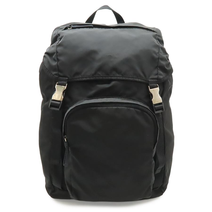 PRADA プラダ トライアングルロゴ リュックサック バックパック デイパック ナイロン NERO ブラック 黒 シルバー金具 V135 | PRADA