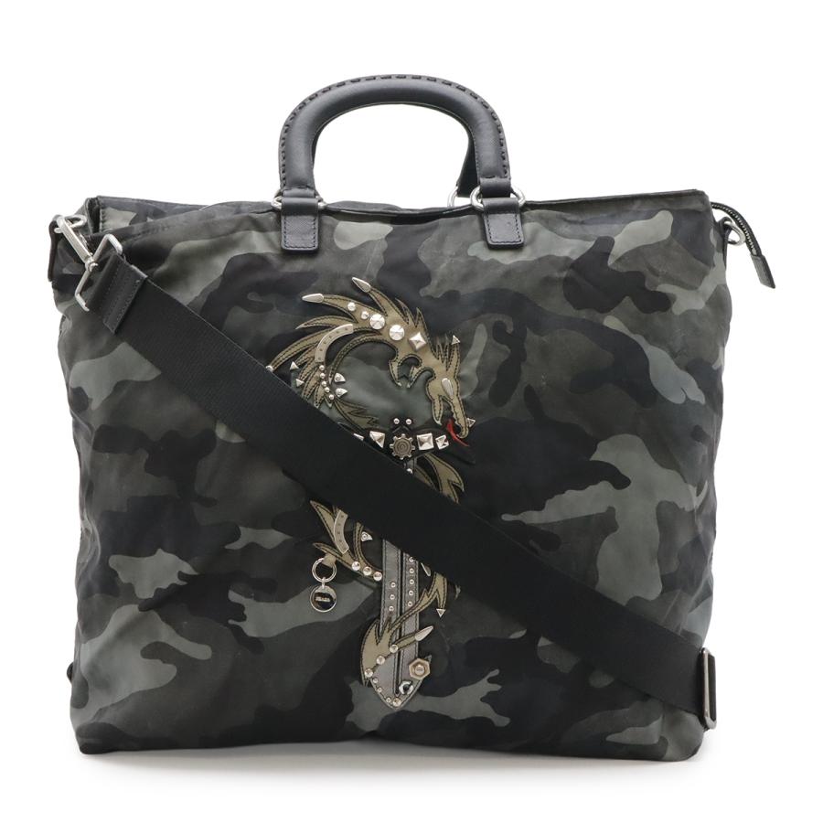PRADA プラダ トートバッグ ラージトート 2WAY ショルダーバッグ ドラゴン 龍 カモフラージュ 迷彩柄 ナイロン FUMO | PRADA