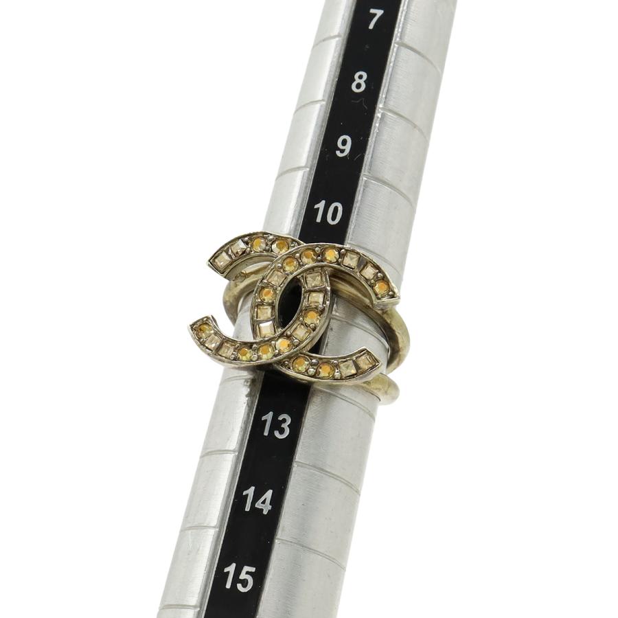 CHANEL シャネル ココマーク ラインストーン リング 指輪 GP ゴールド オレンジ系 日本サイズ約12号 C21S | CHANEL | 05