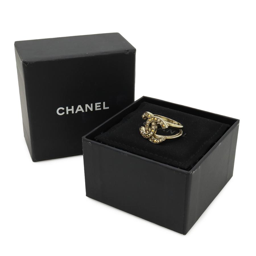 CHANEL シャネル ココマーク ラインストーン リング 指輪 GP ゴールド オレンジ系 日本サイズ約12号 C21S | CHANEL | 07