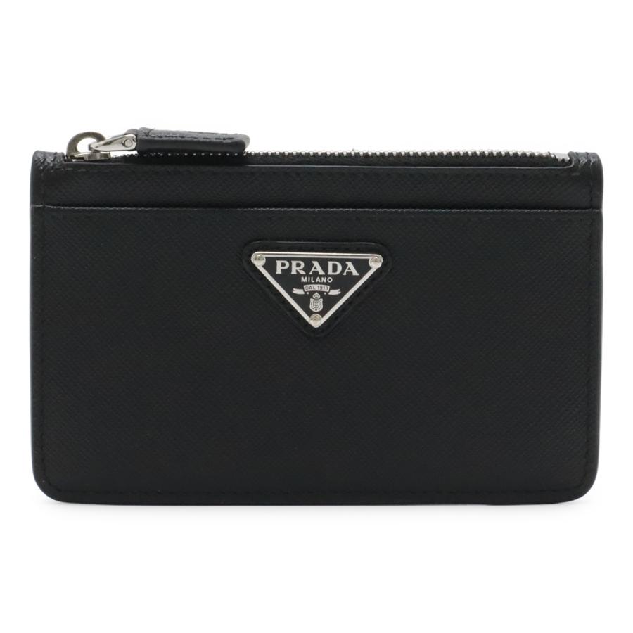 PRADA プラダ SAFFIANO トライアングルロゴ カードケース 名刺入れ パスケース コインケース 小銭入れ レザー NERO ブラック | PRADA