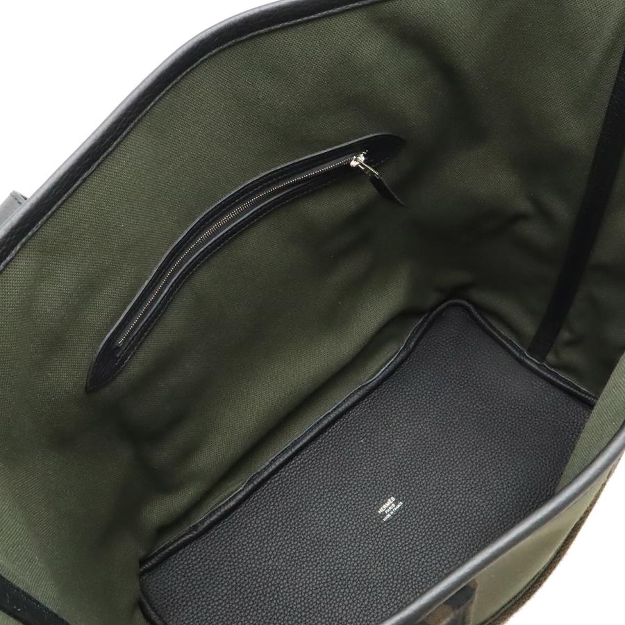 HERMES エルメス PURSANGLE ピュールサングル35 トートバッグ ラージトート ショルダーバッグ キャンバス レザー カーキ ブラック 黒 | HERMES | 05