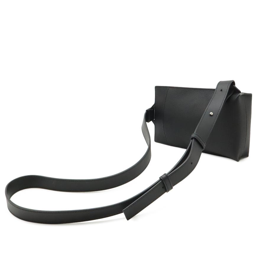LOEWE ロエベ アナグラム バーティカル Tポケット ボディバッグ ミニバッグ ソフトグレインカーフ レザー ブラック 黒 シルバー金具 | LOEWE | 01